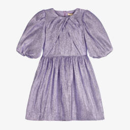 Stella McCartney Kids-Girls Shimmering Purple Lamé Dress | Childrensalon Outlet