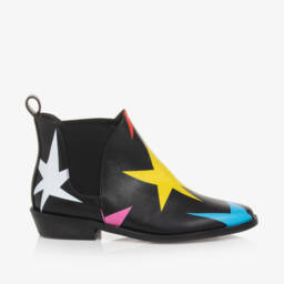 Stella McCartney Kids-Girls Starry Black Ankle Boots | Childrensalon Outlet