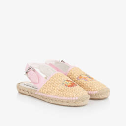 Stella McCartney Kids-Girls Straw & Pink Espadrilles | Childrensalon Outlet