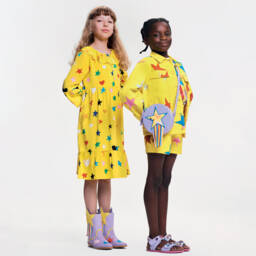 Stella McCartney Kids-Girls Sunlit Starry Pattern Dress | Childrensalon Outlet