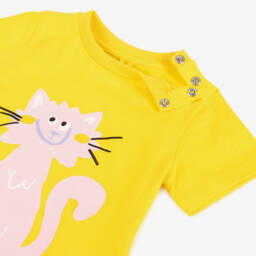 Stella McCartney Kids-تيشيرت بناتي بطبعة قطة مشمسة | Childrensalon Outlet