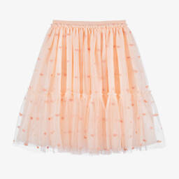 Stella McCartney Kids-Girls Tulle Skirt with Heart Embroidery | Childrensalon Outlet