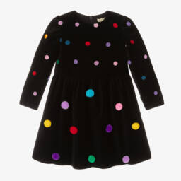 Stella McCartney Kids-فستان بوم بوم مخمل لون أسود | Childrensalon Outlet