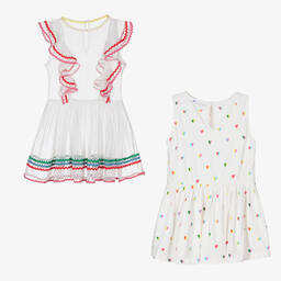 Stella McCartney Kids-Girls White 2-In-1 Jersey & Tulle Dress | Childrensalon Outlet