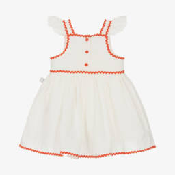 Stella McCartney Kids-Белое платье с ягодной вышивкой для девочек | Childrensalon Outlet
