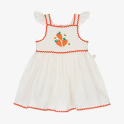 Stella McCartney Kids-Белое платье с ягодной вышивкой для девочек | Childrensalon Outlet
