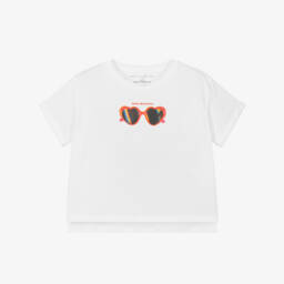 Stella McCartney Kids-Girls White Cool Shades Tee | Childrensalon Outlet