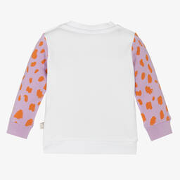 Stella McCartney Kids-Белый хлопковый свитшот с леопардом | Childrensalon Outlet