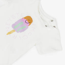 Stella McCartney Kids-Girls White Cotton Lollipop Tee | Childrensalon Outlet