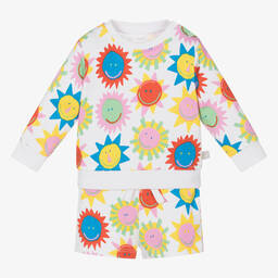 Stella McCartney Kids-Girls White Cotton Sun Short Tracksuit | Childrensalon Outlet