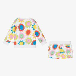 Stella McCartney Kids-Girls White Cotton Sun Short Tracksuit | Childrensalon Outlet