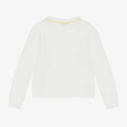 Stella McCartney Kids-Girls White Floral Cotton Cardigan | Childrensalon Outlet