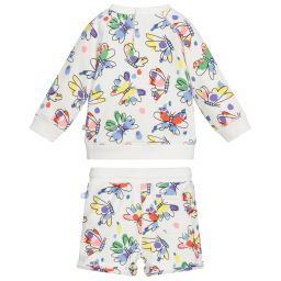 Stella McCartney Kids-Girls White Jersey Shorts Set | Childrensalon Outlet