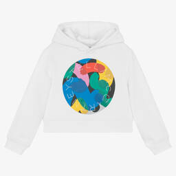 Stella McCartney Kids-Белая худи из органического хлопка для девочек | Childrensalon Outlet