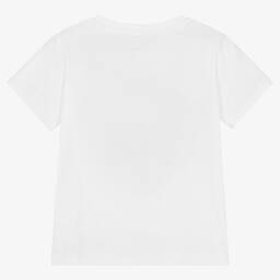 Stella McCartney Kids-Girls White Organic Cotton T-Shirt | Childrensalon Outlet