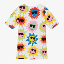 Stella McCartney Kids-Girls White Organic Cotton T-Shirt Dress | Childrensalon Outlet