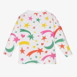 Stella McCartney Kids-Белый топ из органического хлопка для девочек | Childrensalon Outlet