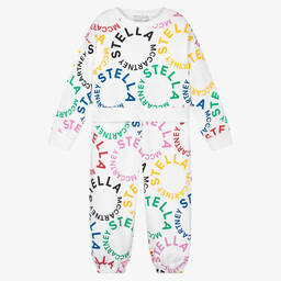 Stella McCartney Kids-Girls White Organic Cotton Tracksuit | Childrensalon Outlet