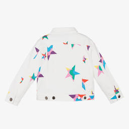 Stella McCartney Kids-Белая джинсовая куртка со звездами | Childrensalon Outlet