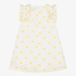 Stella McCartney Kids-Girls White & Yellow Polka Dot Dress | Childrensalon Outlet