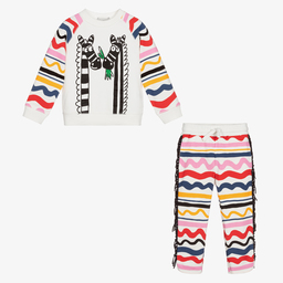 Stella McCartney Kids-Girls White Zebra Tracksuit | Childrensalon Outlet