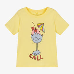 Stella McCartney Kids-Girls Yellow Cocktail Cotton T-Shirt | Childrensalon Outlet