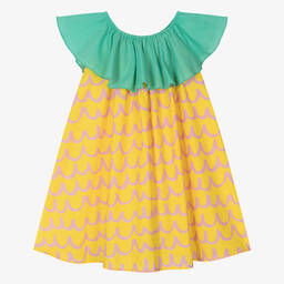 Stella McCartney Kids-Желтое хлопковое платье Ананас для девочек | Childrensalon Outlet