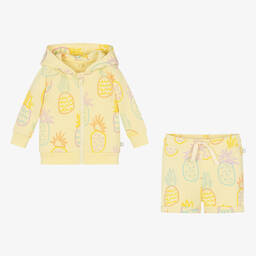 Stella McCartney Kids-Girls Yellow Cotton Short Tracksuit | Childrensalon Outlet