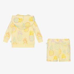 Stella McCartney Kids-Girls Yellow Cotton Short Tracksuit | Childrensalon Outlet