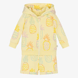 Stella McCartney Kids-Girls Yellow Cotton Short Tracksuit | Childrensalon Outlet