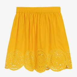 Stella McCartney Kids-Girls Yellow Cotton Sunflower Skirt | Childrensalon Outlet