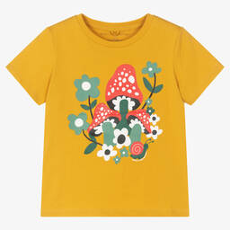 Stella McCartney Kids-Желтая футболка с грибами | Childrensalon Outlet
