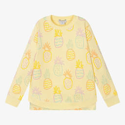 Stella McCartney Kids-Girls Yellow Pineapple Cotton Sweatshirt | Childrensalon Outlet