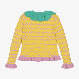 Stella McCartney Kids-Желтый вязаный кардиган для девочек | Childrensalon Outlet