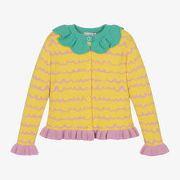 Stella McCartney Kids-Желтый вязаный кардиган для девочек | Childrensalon Outlet