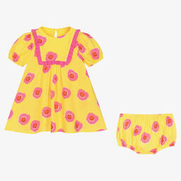 Stella McCartney Kids-Girls Yellow & Pink Flower Dress | Childrensalon Outlet