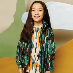 Stella McCartney Kids-Черно-зеленая куртка с кактусами | Childrensalon Outlet