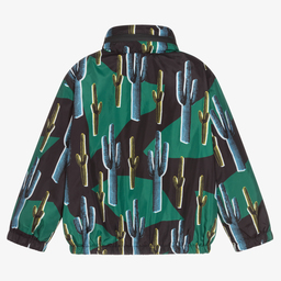 Stella McCartney Kids-Черно-зеленая куртка с кактусами | Childrensalon Outlet