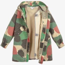 Stella McCartney Kids-Зеленое джинсовое пальто камуфляжной расцветки | Childrensalon Outlet