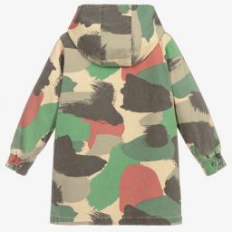 Stella McCartney Kids-Зеленое джинсовое пальто камуфляжной расцветки | Childrensalon Outlet