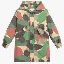 Stella McCartney Kids-Зеленое джинсовое пальто камуфляжной расцветки | Childrensalon Outlet