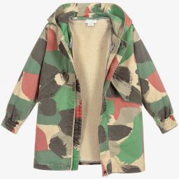 Stella McCartney Kids-Зеленое джинсовое пальто камуфляжной расцветки | Childrensalon Outlet