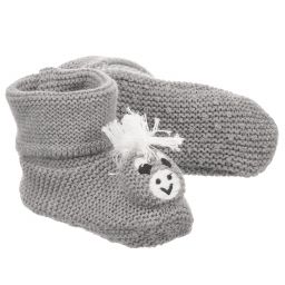 Stella McCartney Kids-Grey DONKEY Baby Booties | Childrensalon Outlet