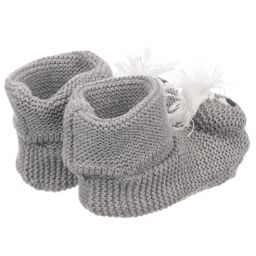Stella McCartney Kids-Grey DONKEY Baby Booties | Childrensalon Outlet