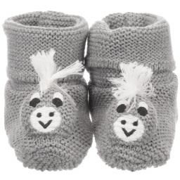 Stella McCartney Kids-Grey DONKEY Baby Booties | Childrensalon Outlet