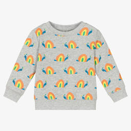 Stella McCartney Kids-Grey Organic Cotton Snail Sweatshirt  | Childrensalon Outlet