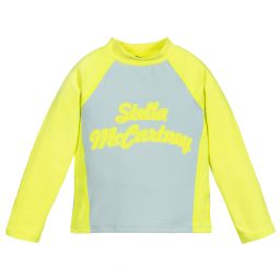 Stella McCartney Kids-Серо-желтый спортивный топ | Childrensalon Outlet