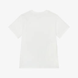 Stella McCartney Kids-Ivory Cat Patch Tee for Girls | Childrensalon Outlet