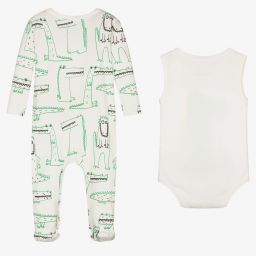 Stella McCartney Kids-Ivory Cotton Babysuit (2 Pack) | Childrensalon Outlet