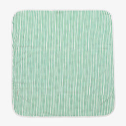 Stella McCartney Kids-بطانية قطن عضوي مقلمة لون عاجي للأطفال (72 سم) | Childrensalon Outlet